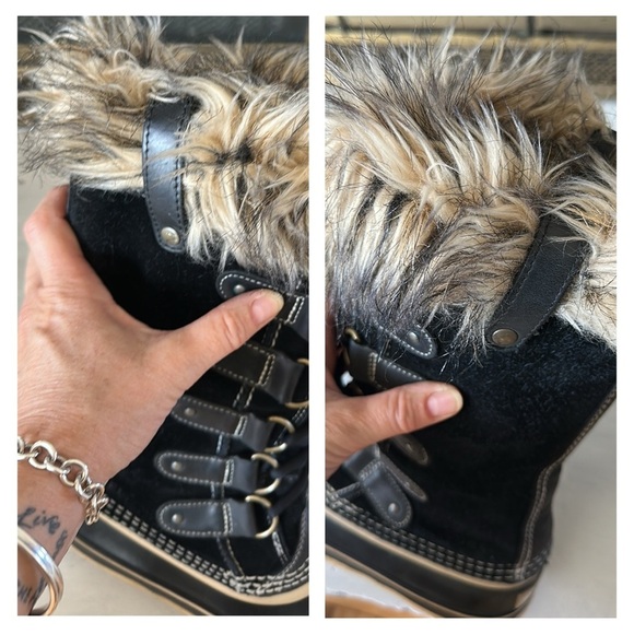 Sorel Women’s Joan of Arctic Waterproof Winter Boots Black Suede Rubber Size 7 - Picture 11 of 16